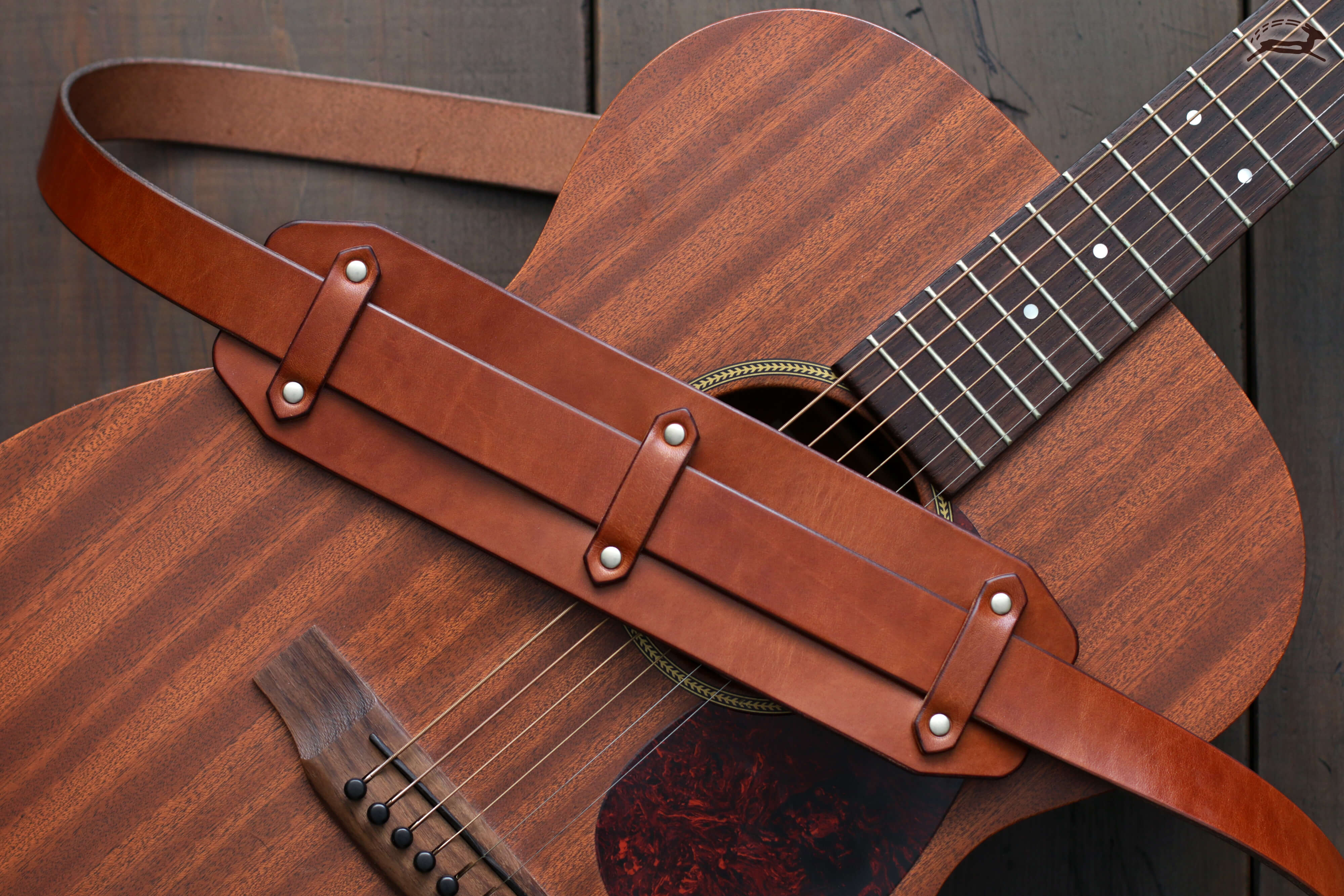 Bold Leather Guitar Strap - OCHRE handcrafted