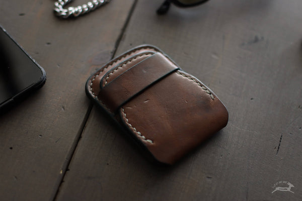 Brown Leather wallet on desk edc - OCHRE handcrafted