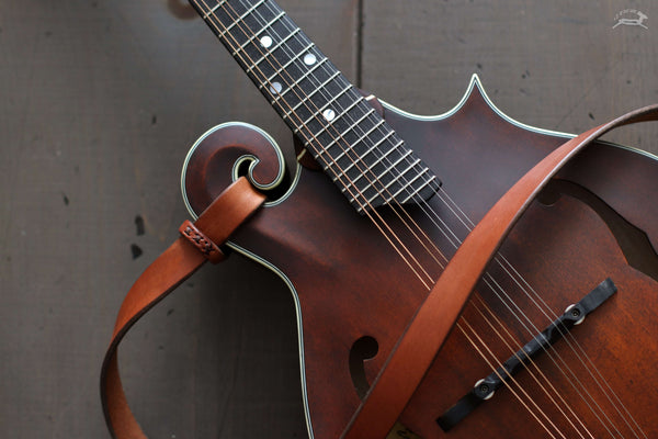 Brown Leather Mandolin Strap - OCHRE handcrafted