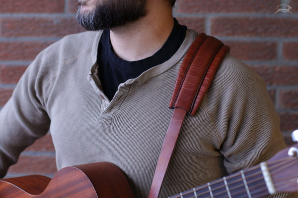 Comfortable Folk Guitar Strap - OCHRE handcrafted