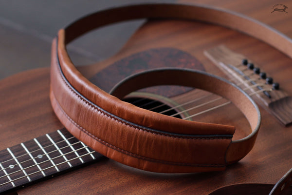 Comfortable Leather Guitar Strap - OCHRE handcrafted