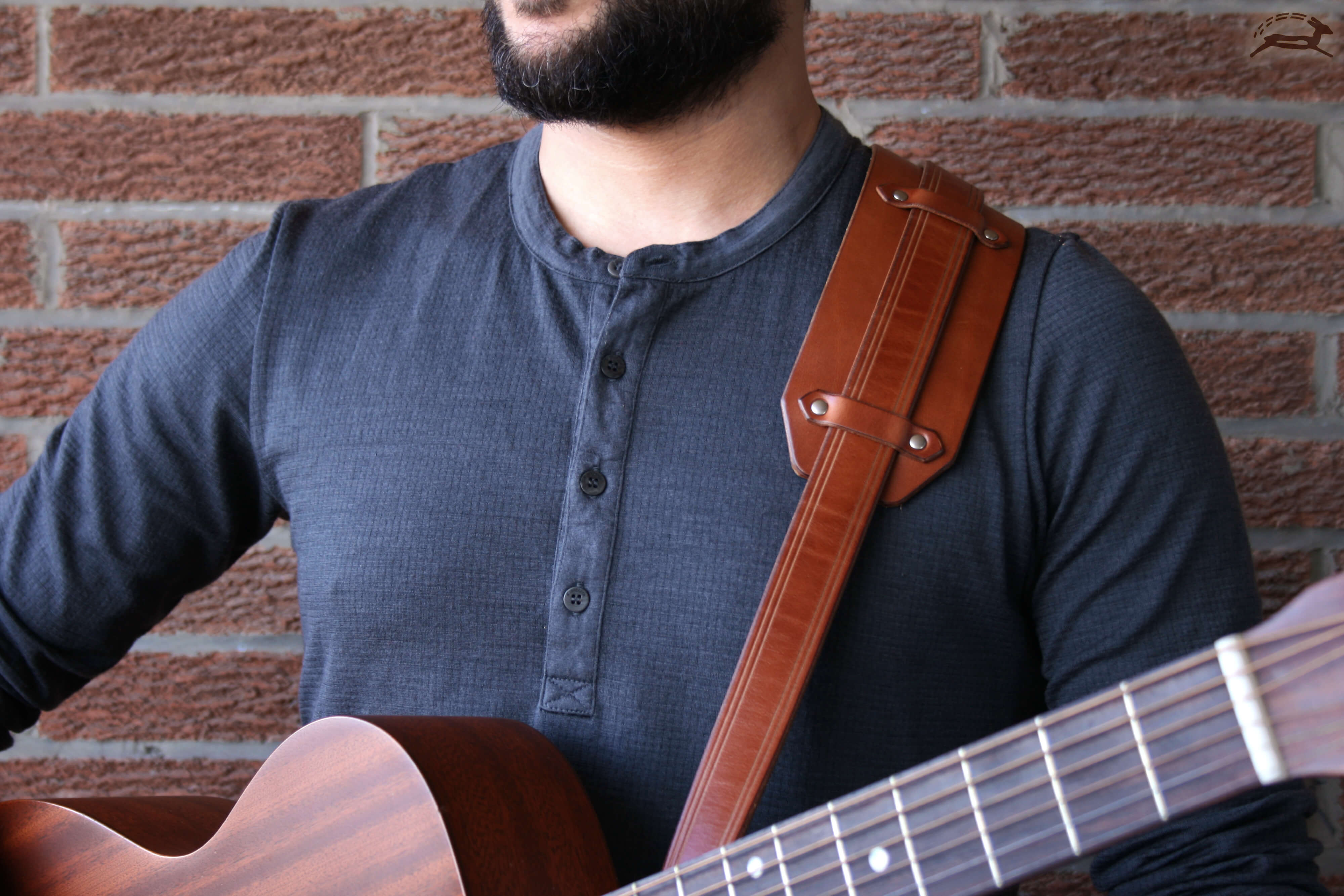 Full Grain Leather Guitar Strap - OCHRE handcrafted