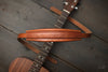 Handcrafted Leather Guitar Strap - PILLOW style - OCHRE handcrafted