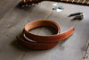 Handcrafted Leather Guitar Strap - THIN style - OCHRE handcrafted