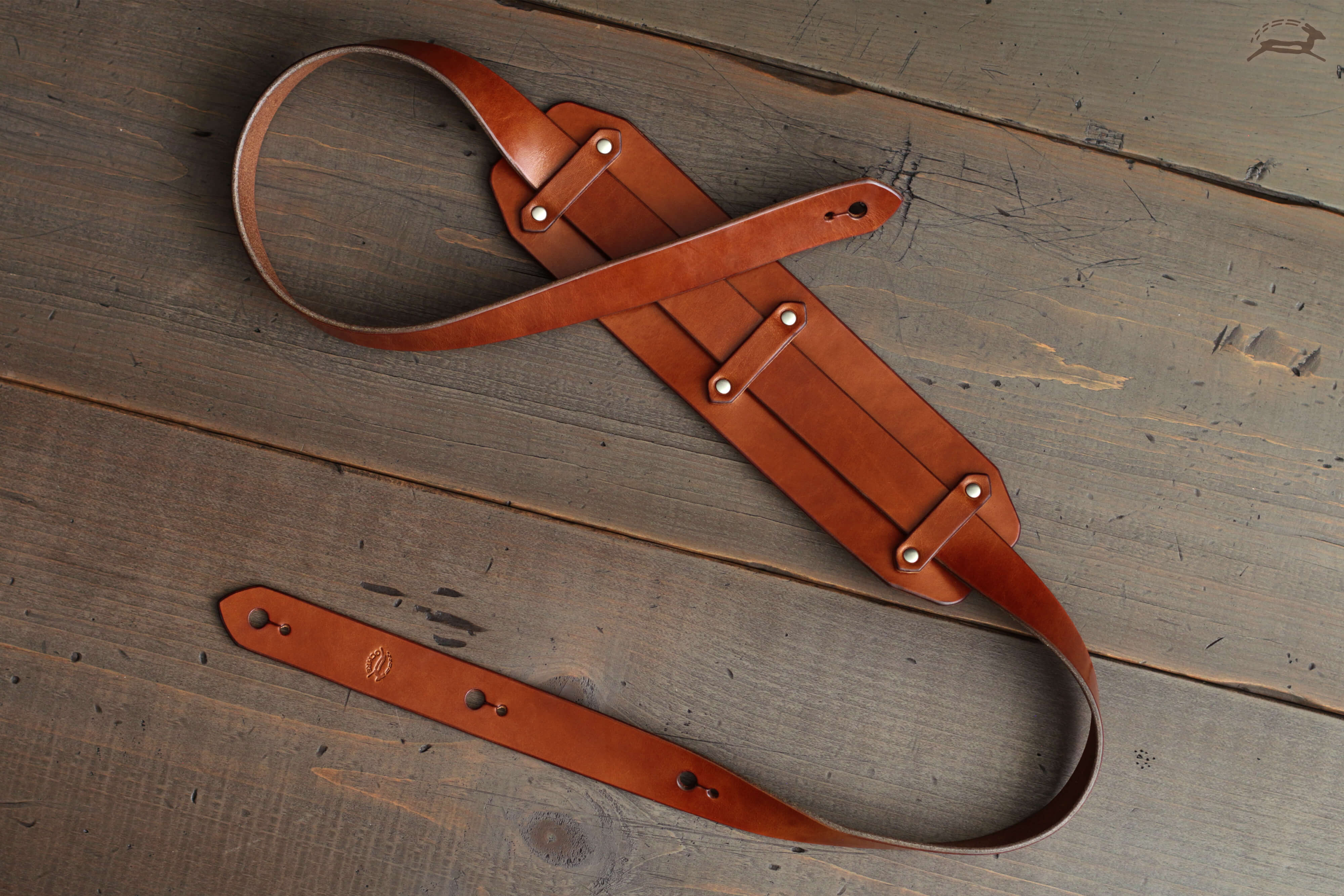 Leather Guitar Strap with Rivets - OCHRE handcrafted