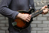 Thin Black Leather Mandolin Strap - OCHRE handcrafted