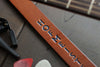 blue embossed leather guitar strap - OCHRE handcrafted